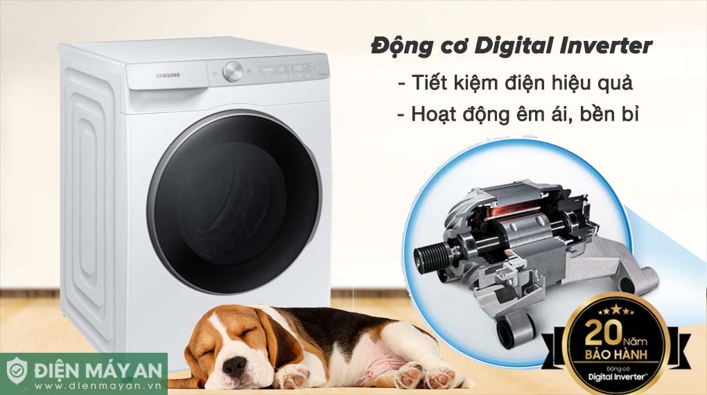 Máy Giặt Samsung AI Ecobubble Inverter 12 Kg WW12CGP44DSHSV